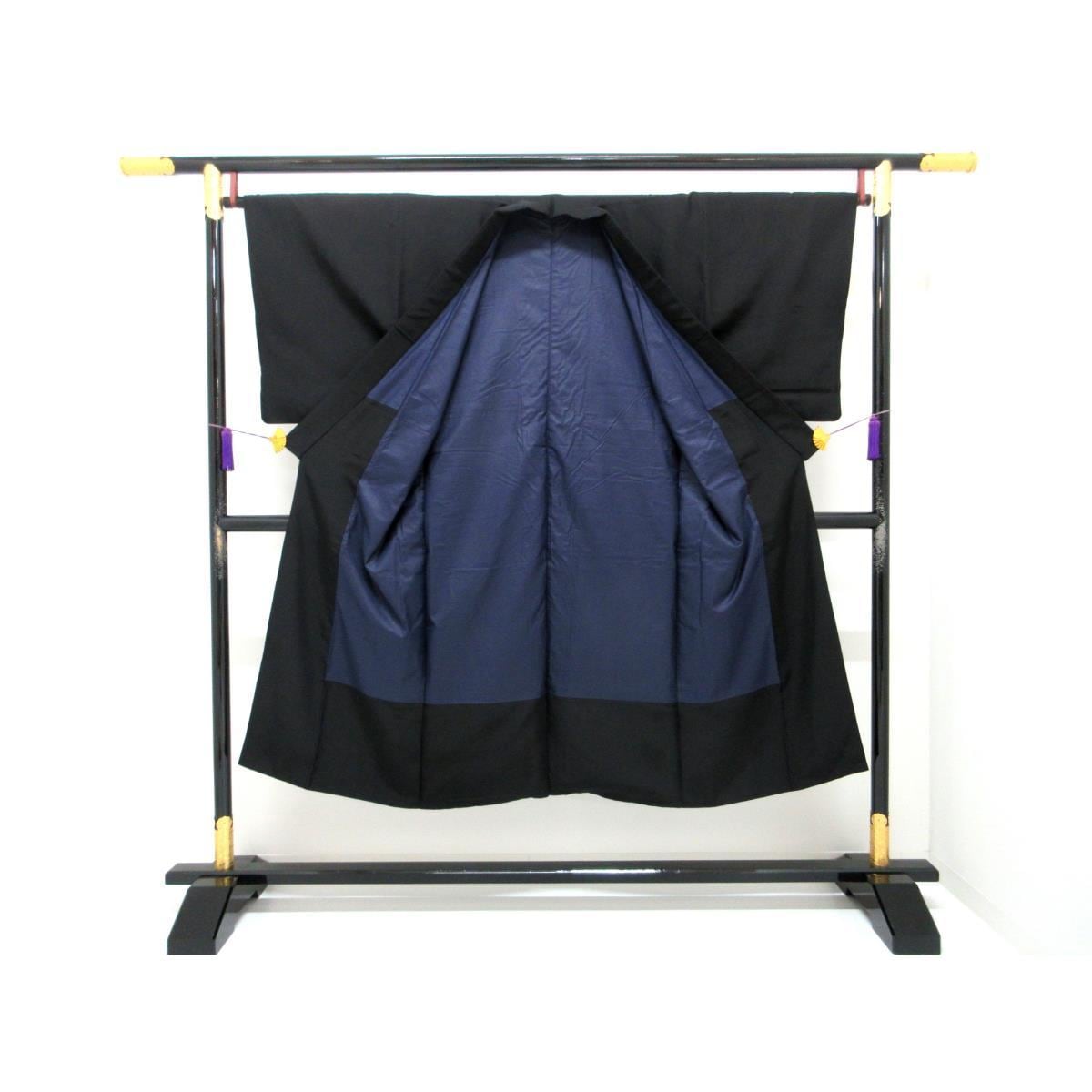 男物　黒羽二重　源氏車