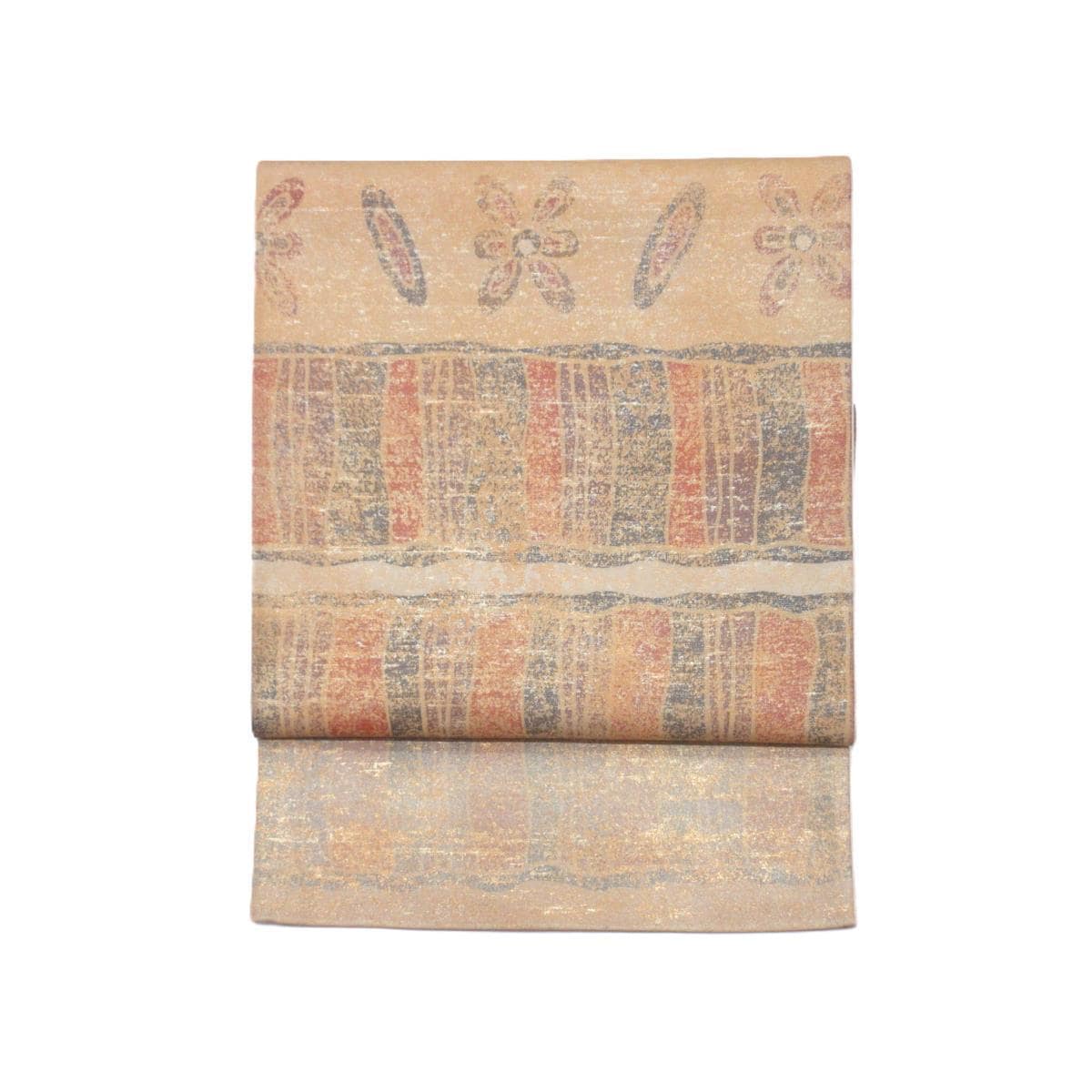 袋帯　牛首紬　芯なし仕立