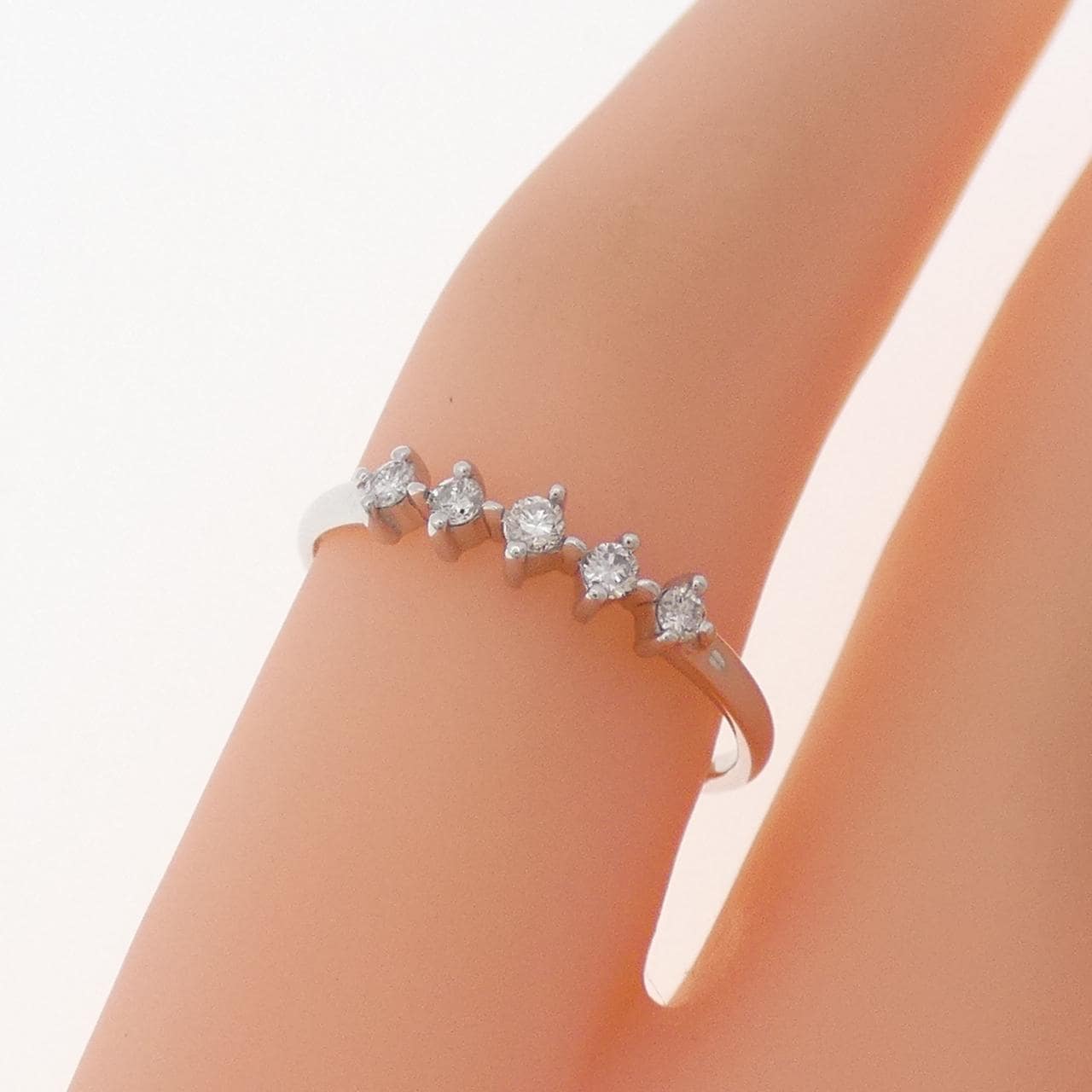 K18WG ダイヤモンド ピンキーリング 0.07CT