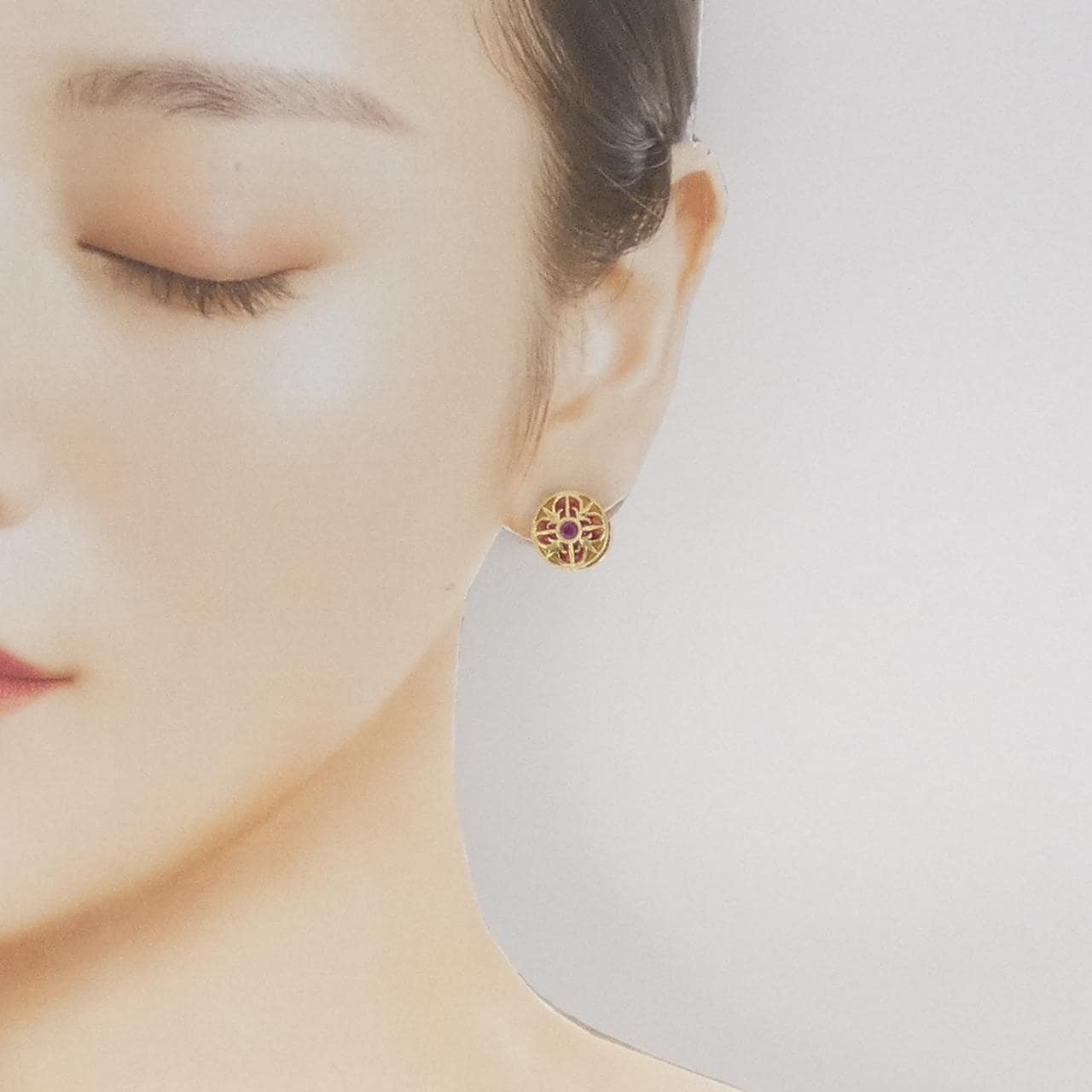 K18YG カラーストーン イヤリング