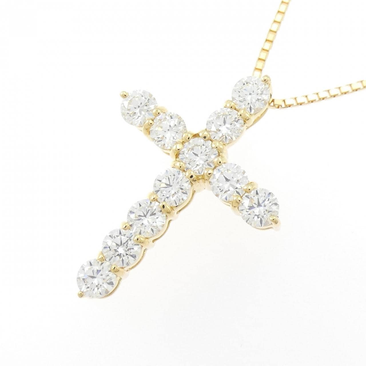【新品】K18YG ダイヤモンド ネックレス 1.004CT F VS1-SI1 EXT-GOOD