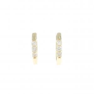 K10YG ダイヤモンド フープ ピアス 0.10CT