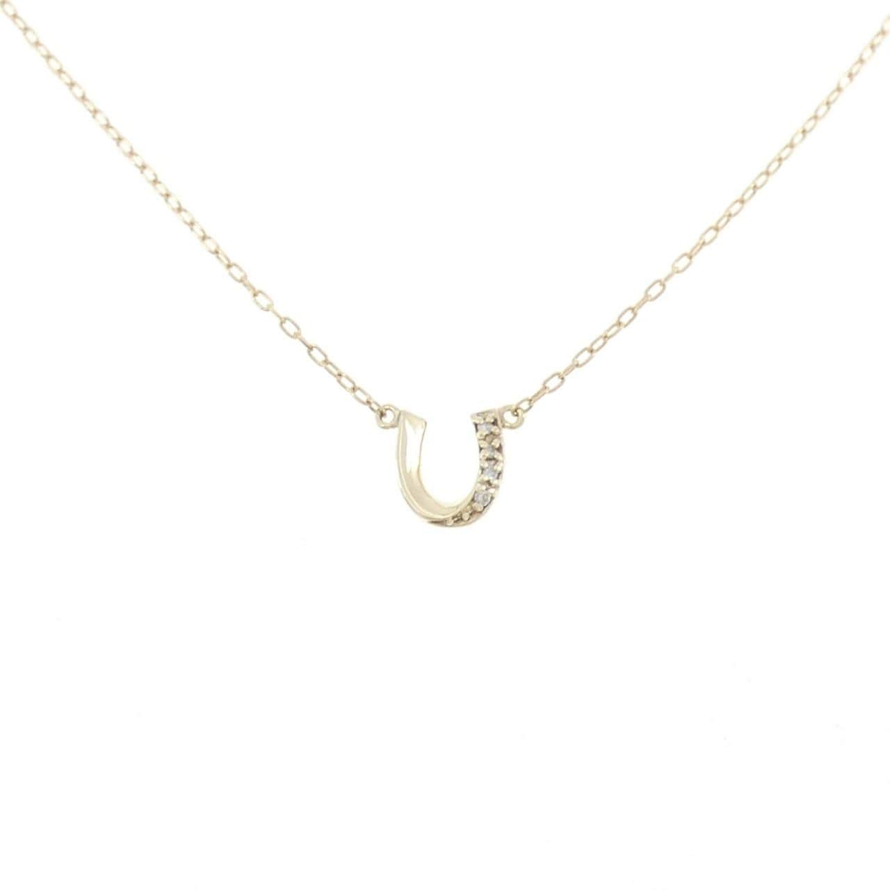 K10YG ホースシュー ダイヤモンド ネックレス 0.01CT