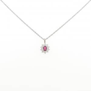 PT900/PT850 ルビー ネックレス 0.52CT