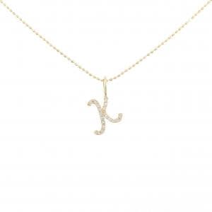 K18YG イニシャルK ダイヤモンド ネックレス 0.08CT