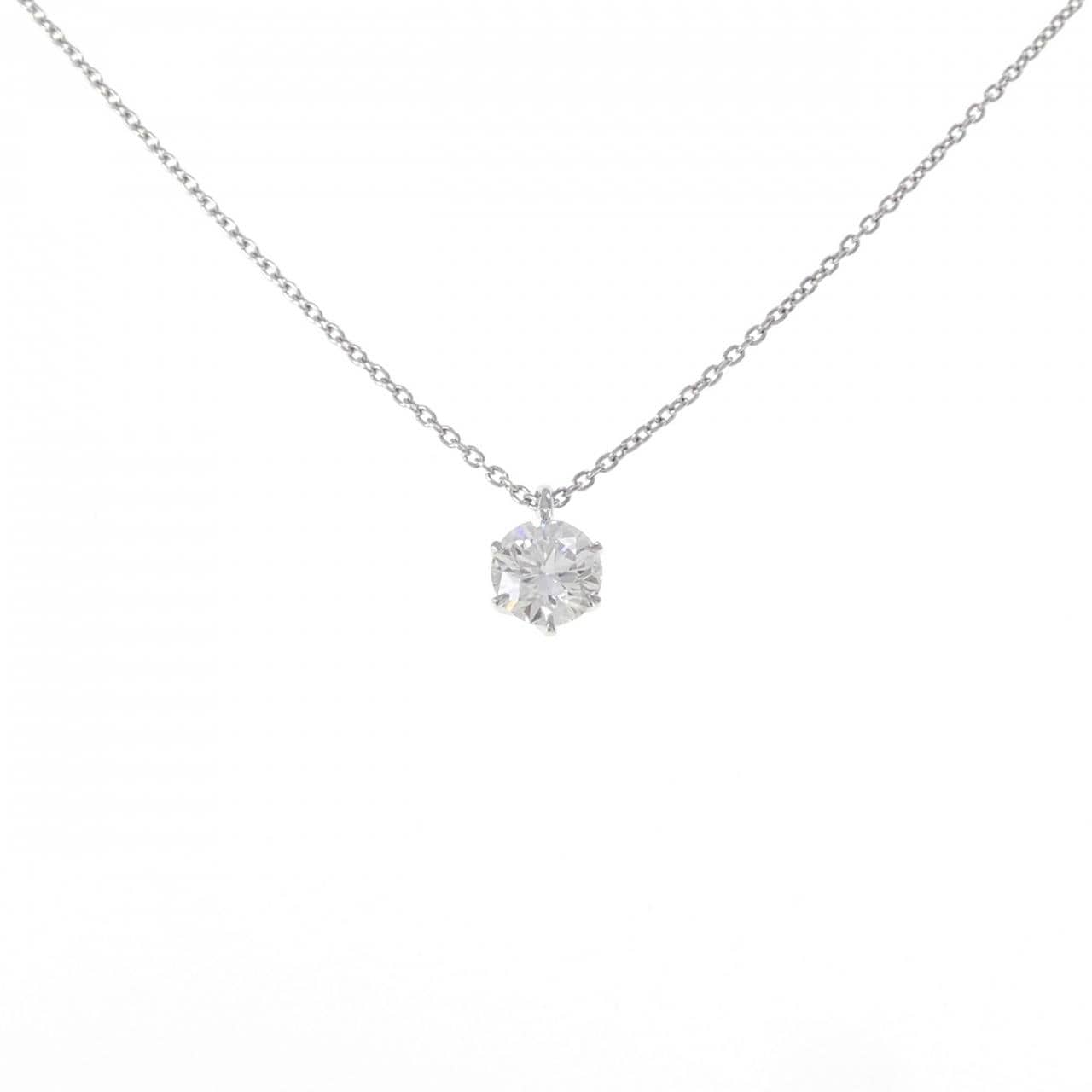 【再加工款】PT900/PT850单钻鑽石項鍊 0.617克拉 G色 SI1淨度 EXT