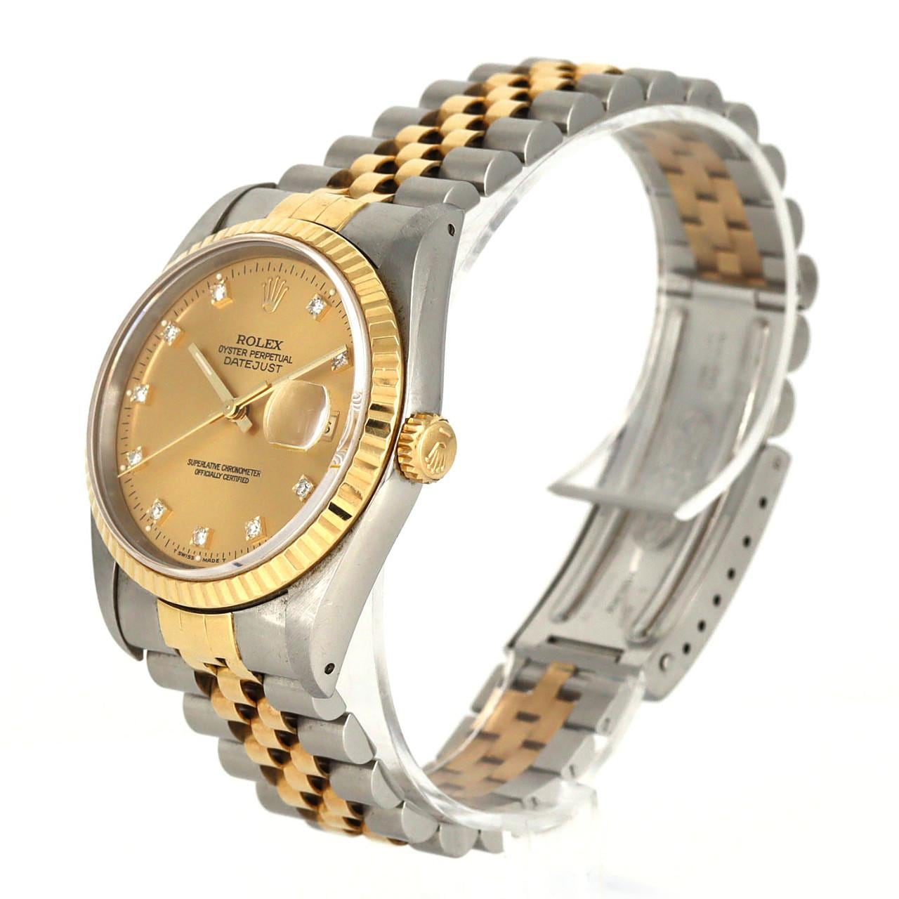 【ノーメンテナンス還元価格】ロレックス デイトジャスト 16233G. SSxYG 自動巻 X番