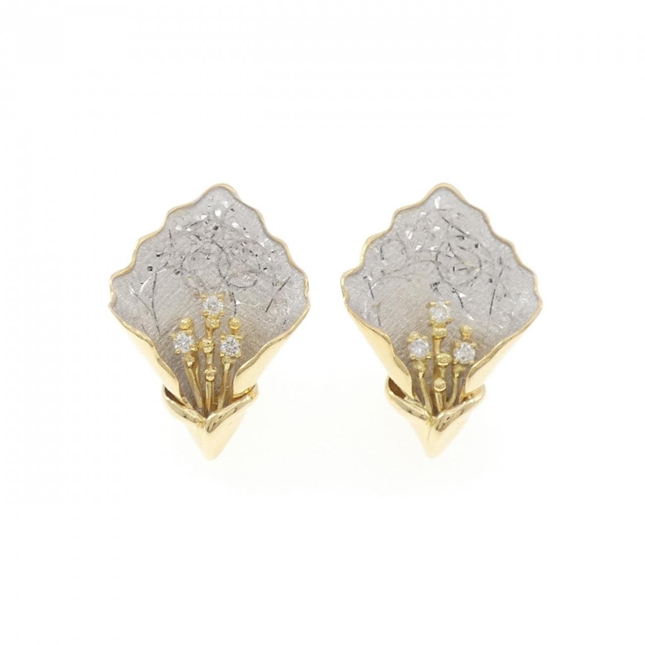 K18YG/K18WG ダイヤモンド ピアス/イヤリング 0.12CT