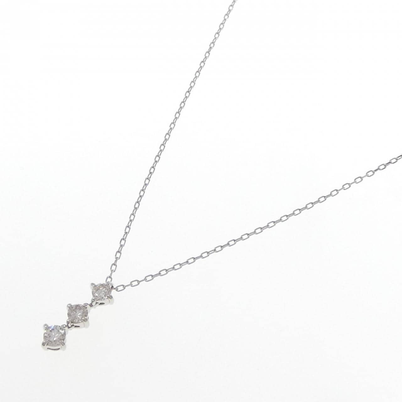 PT900/PT850 スリーストーン ダイヤモンド ネックレス 0.50CT