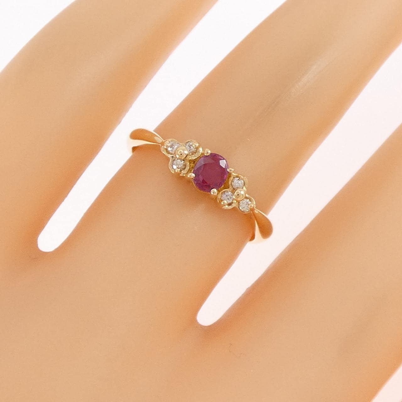 K18YG ルビー リング 0.19CT