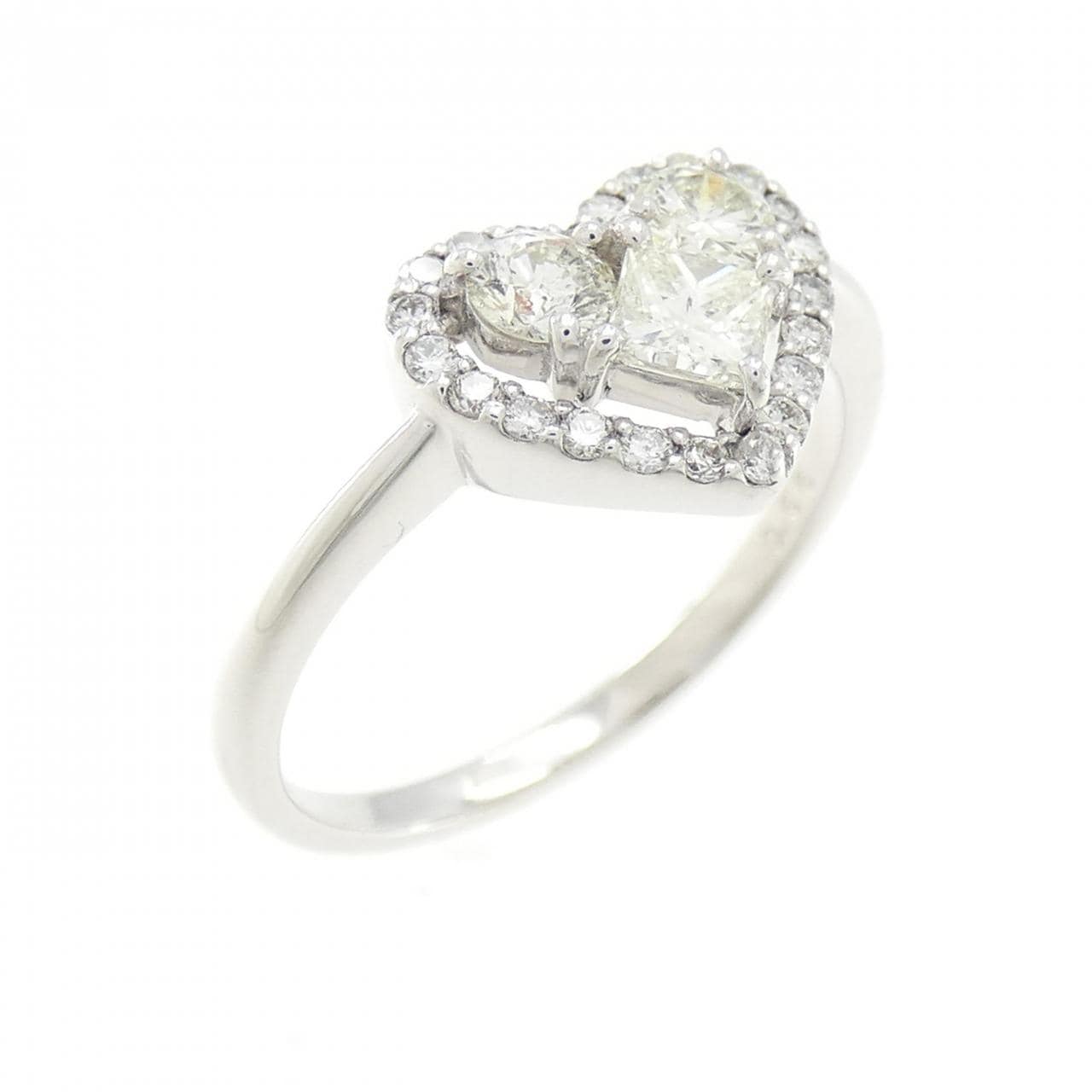 K18WG ハート ダイヤモンド リング 0.66CT