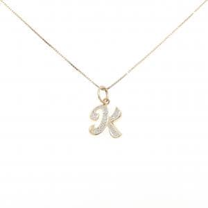 585YG/K10YG/585WG イニシャルK ダイヤモンド ネックレス