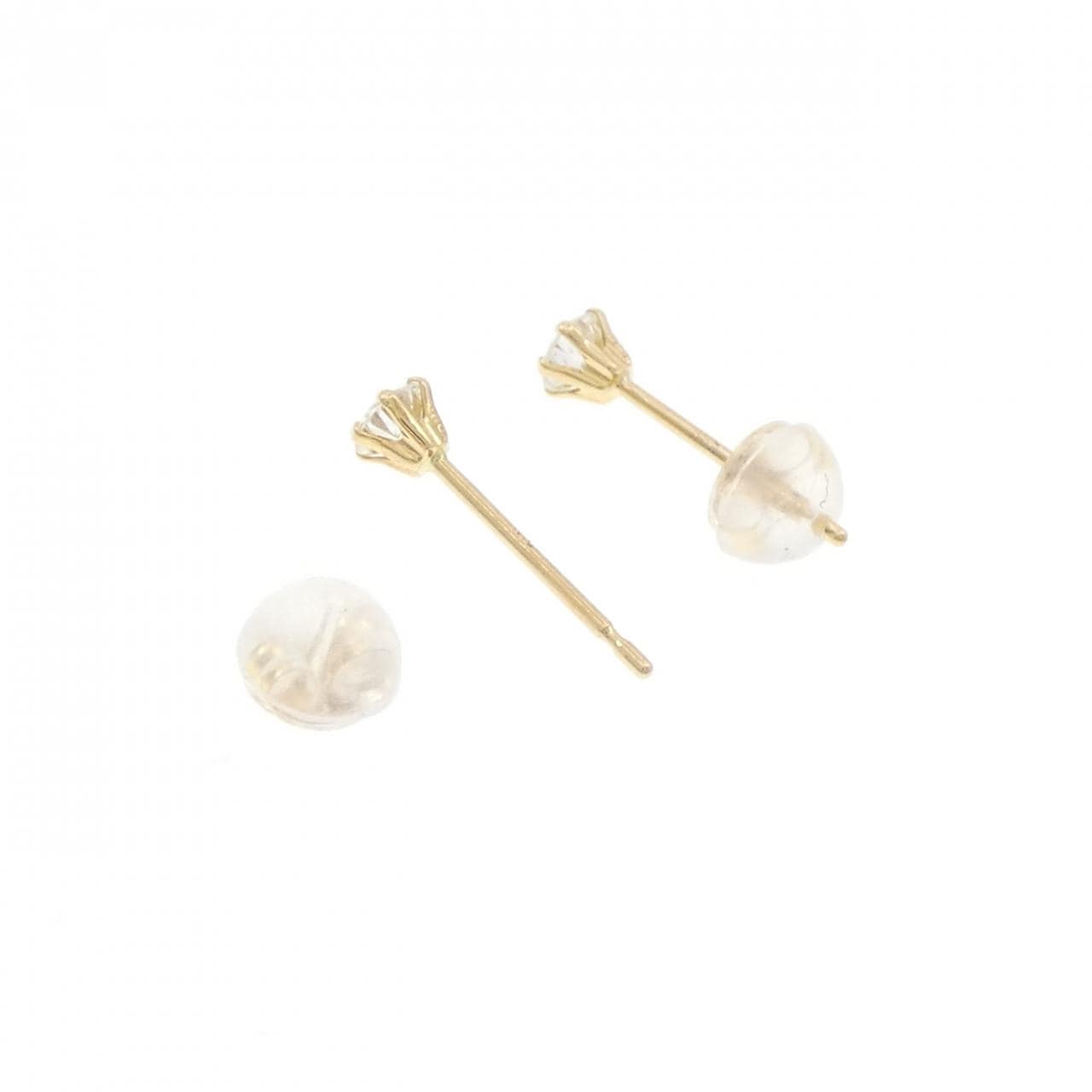 K18YG ソリティア ダイヤモンド ピアス 0.30CT