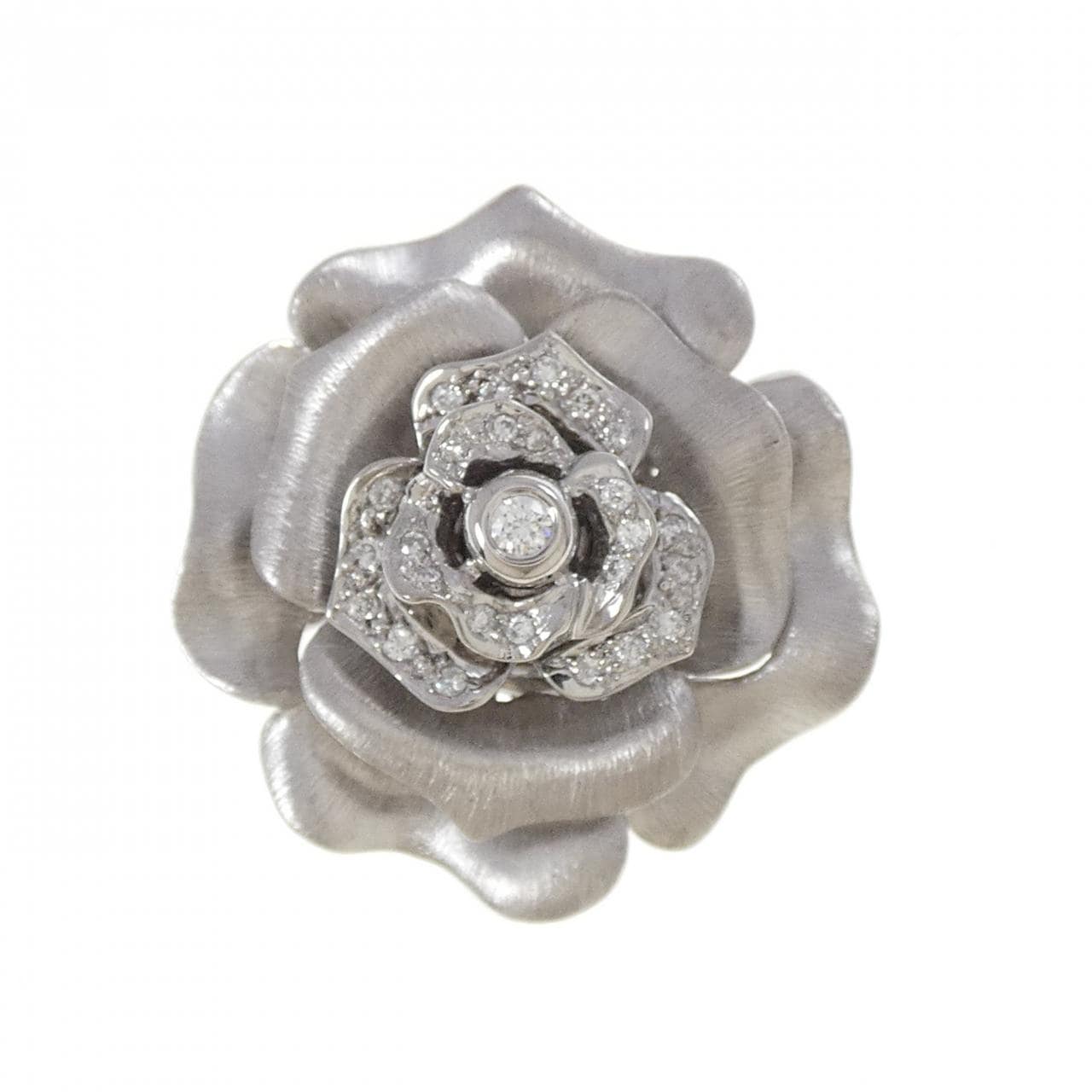 K18WG/PT900 ローズ ダイヤモンド リング 0.27CT