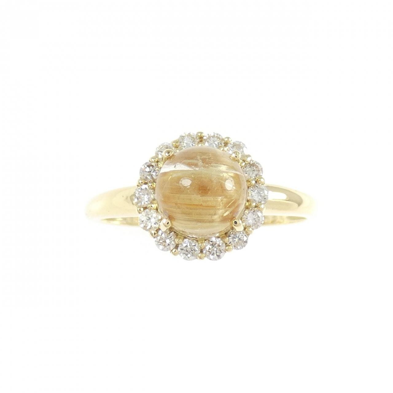 K18YG ルチルクオーツ リング 1.67CT