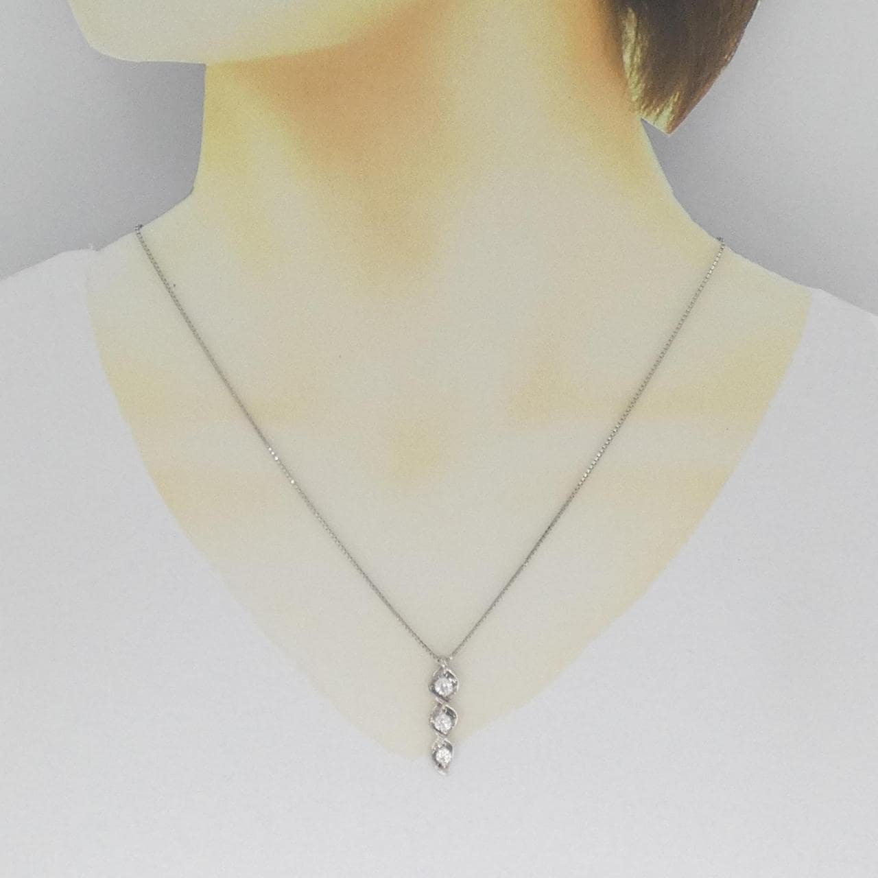 PT スリーストーン ダイヤモンド ネックレス 0.500CT