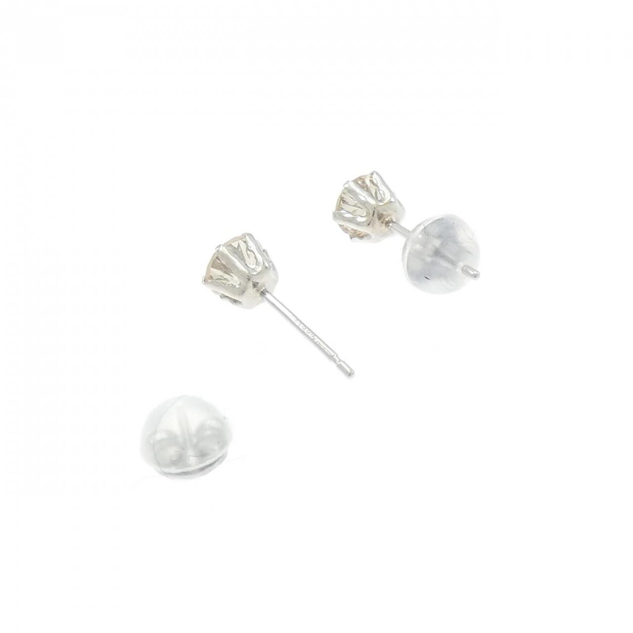 PT900 ソリティア ダイヤモンド ピアス 0.80CT