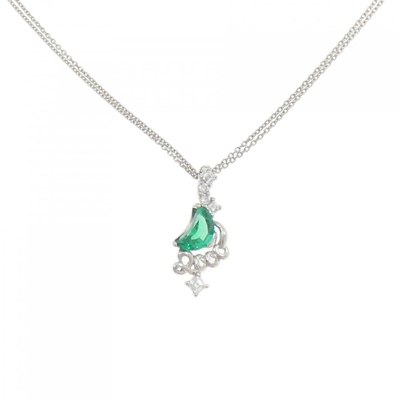 クレサンベール 合成エメラルド ネックレス 0.76CT