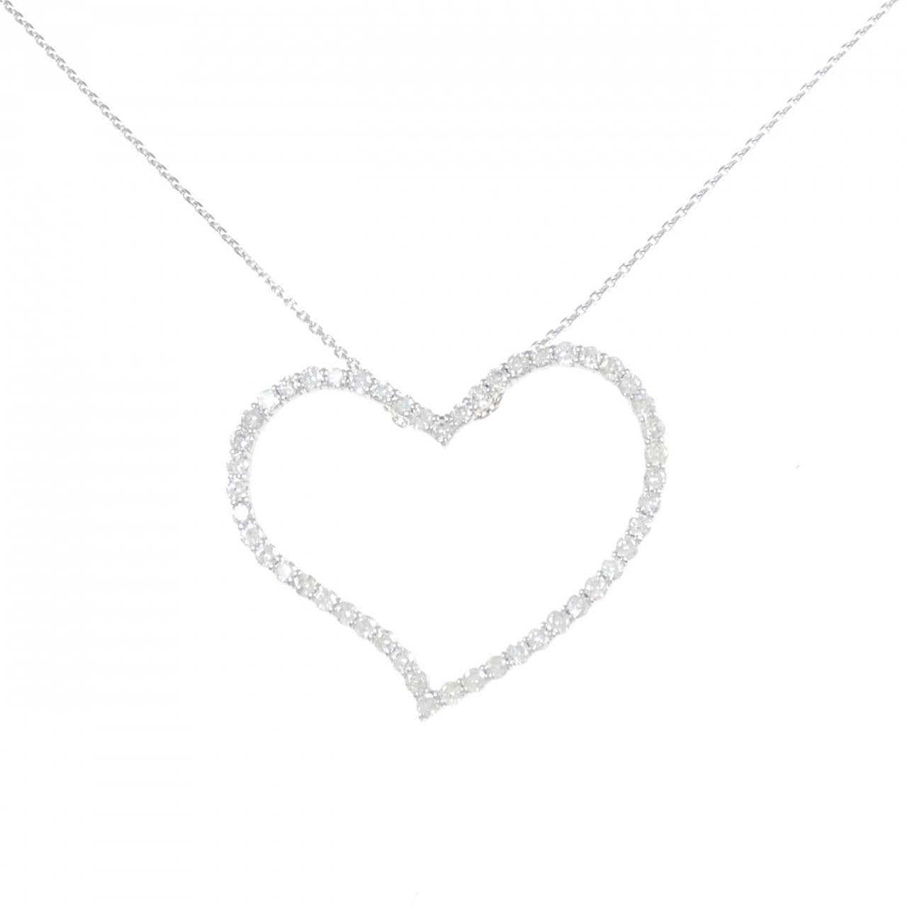 K18WG ハート ダイヤモンド ネックレス 1.00CT