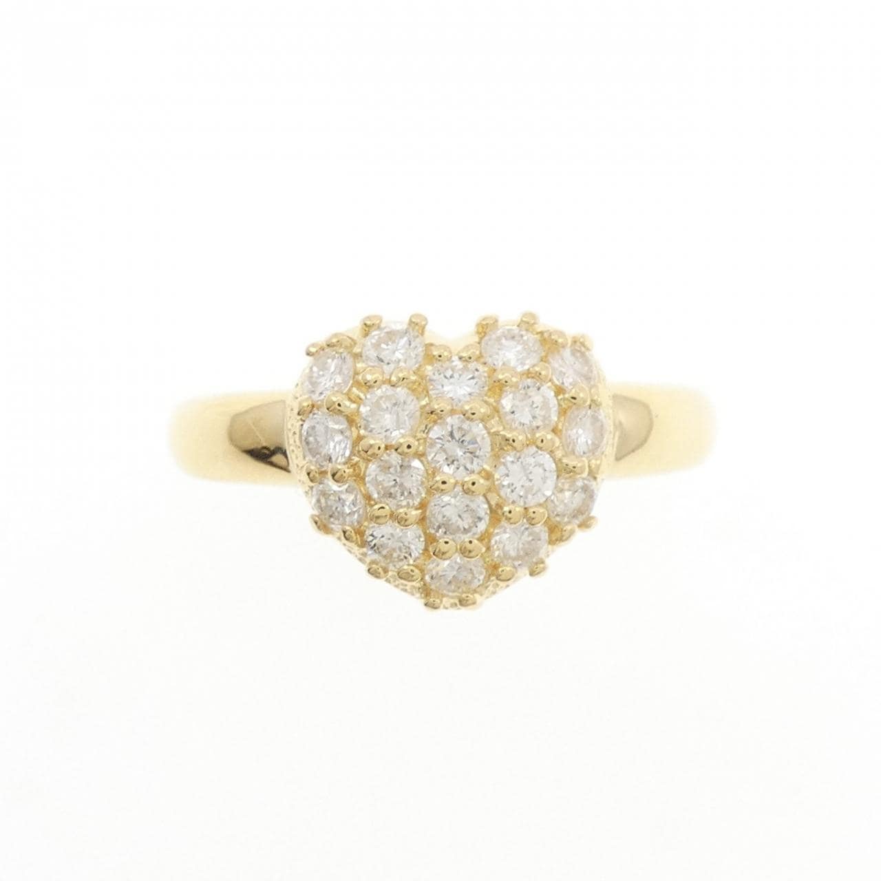 K18YG パヴェ ハート ダイヤモンド リング 0.57CT