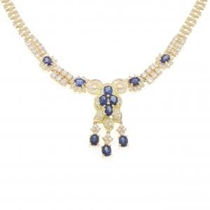 K18YG サファイヤ ネックレス 8.01CT
