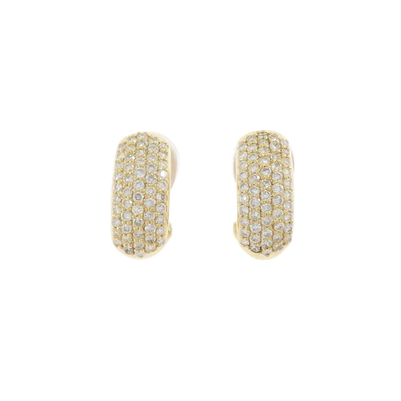 K18YG パヴェ ダイヤモンド ピアス/イヤリング 1.00CT