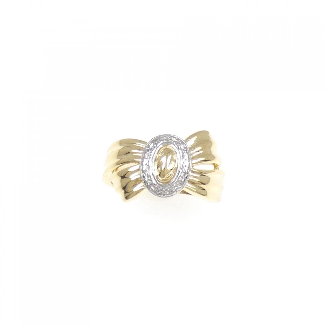 K18YG/PT ダイヤモンド リング 0.06CT