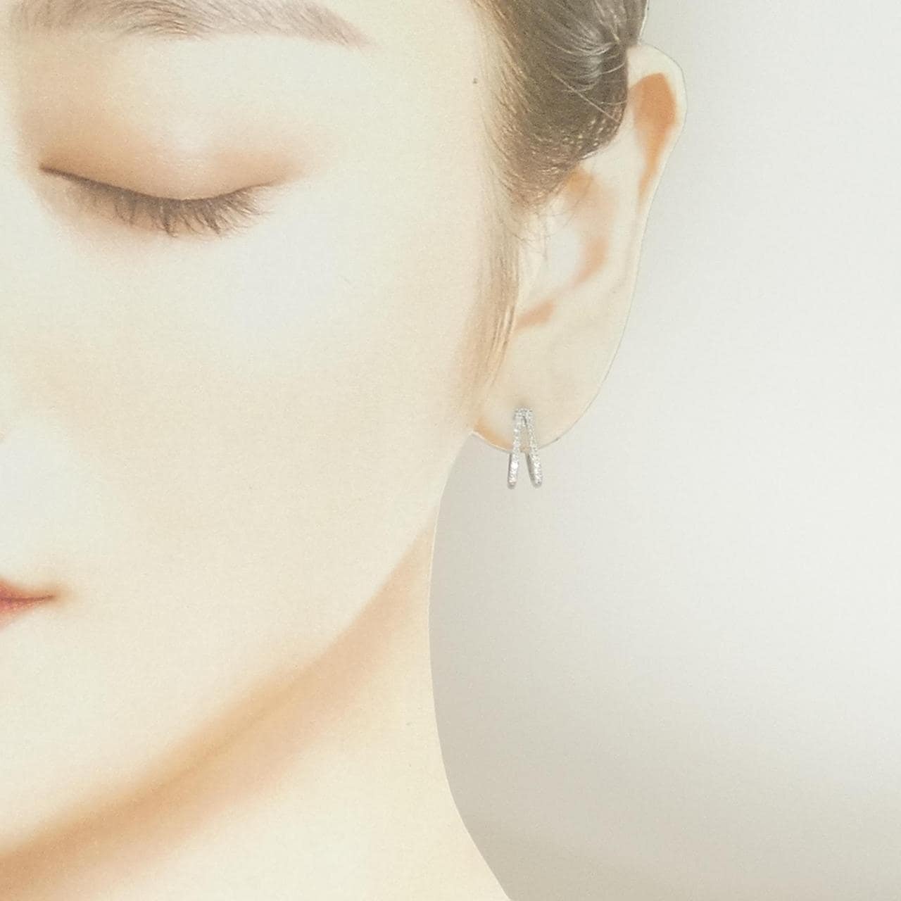 K18WG ダイヤモンド ピアス 0.26CT