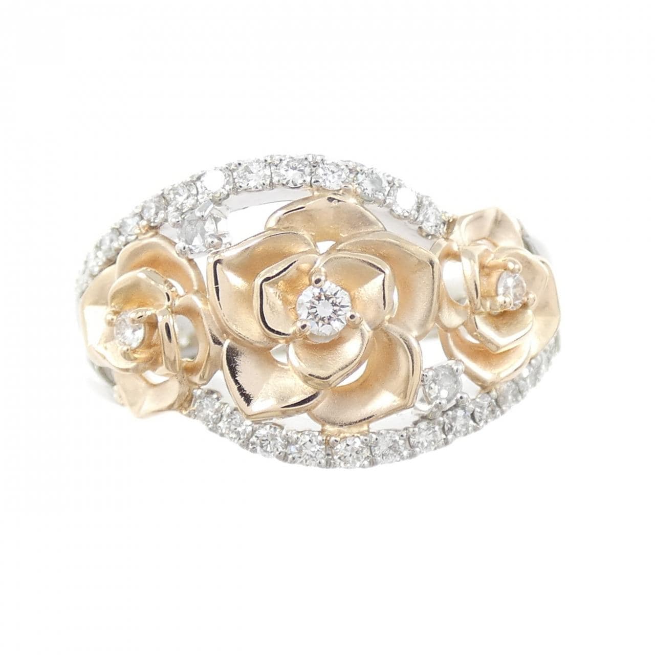 PT900/K18PG ローズ  ダイヤモンド リング 0.27CT