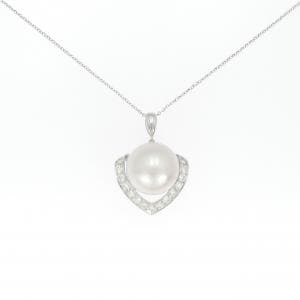 K18WG 白蝶パール ネックレス 13.4mm