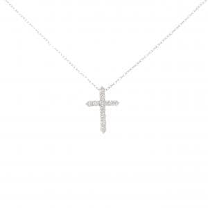K18WG クロス ダイヤモンド ネックレス 0.20CT
