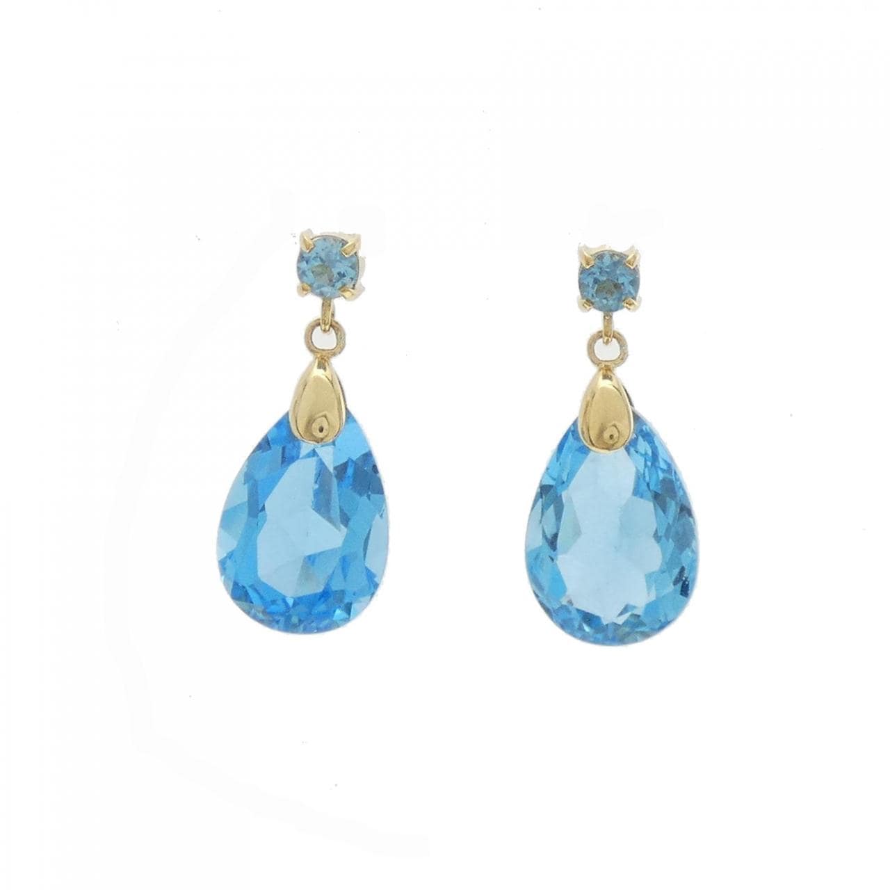 K18YG Blue Topaz Earrings 10.00CT