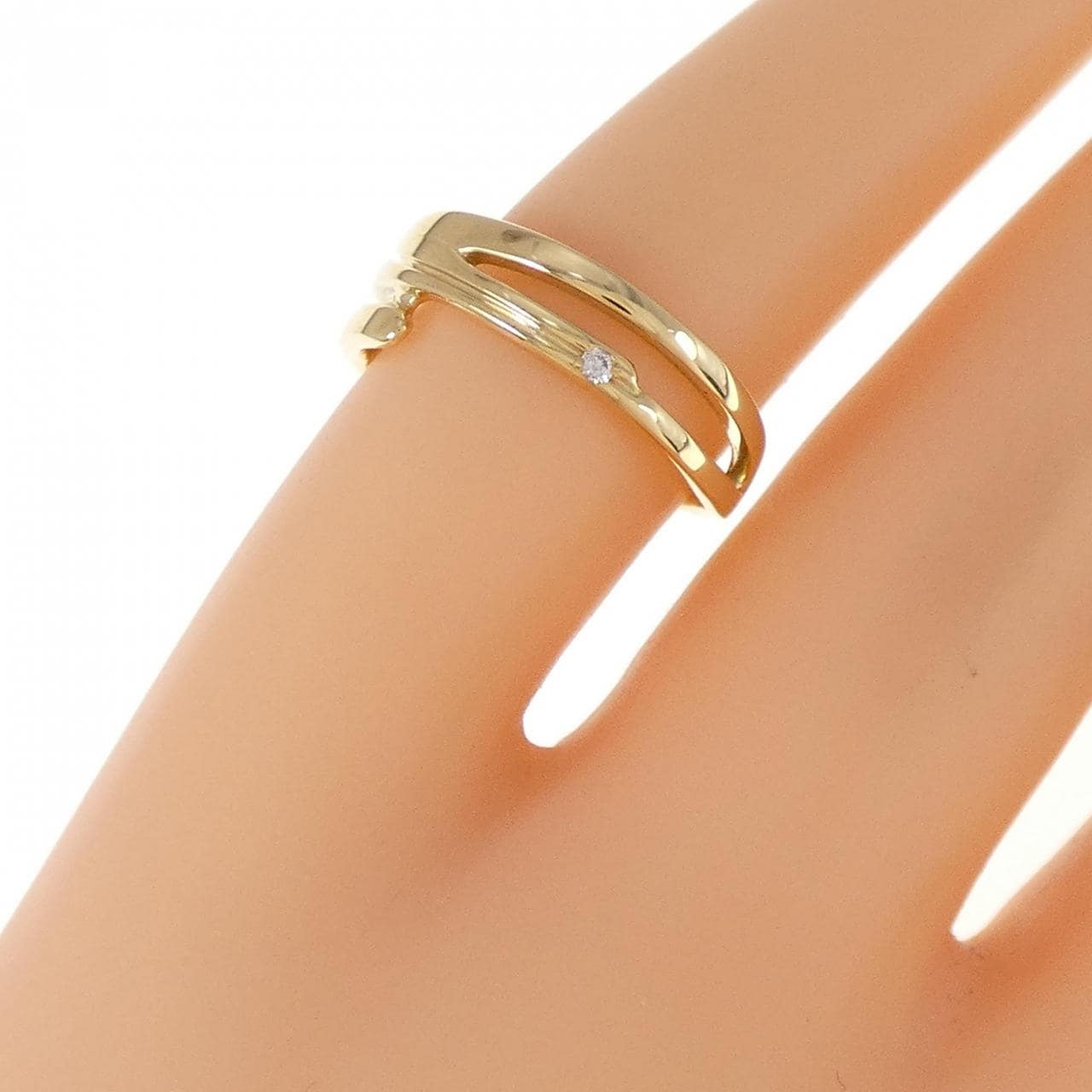 K18YG钻石小指戒指 0.008CT