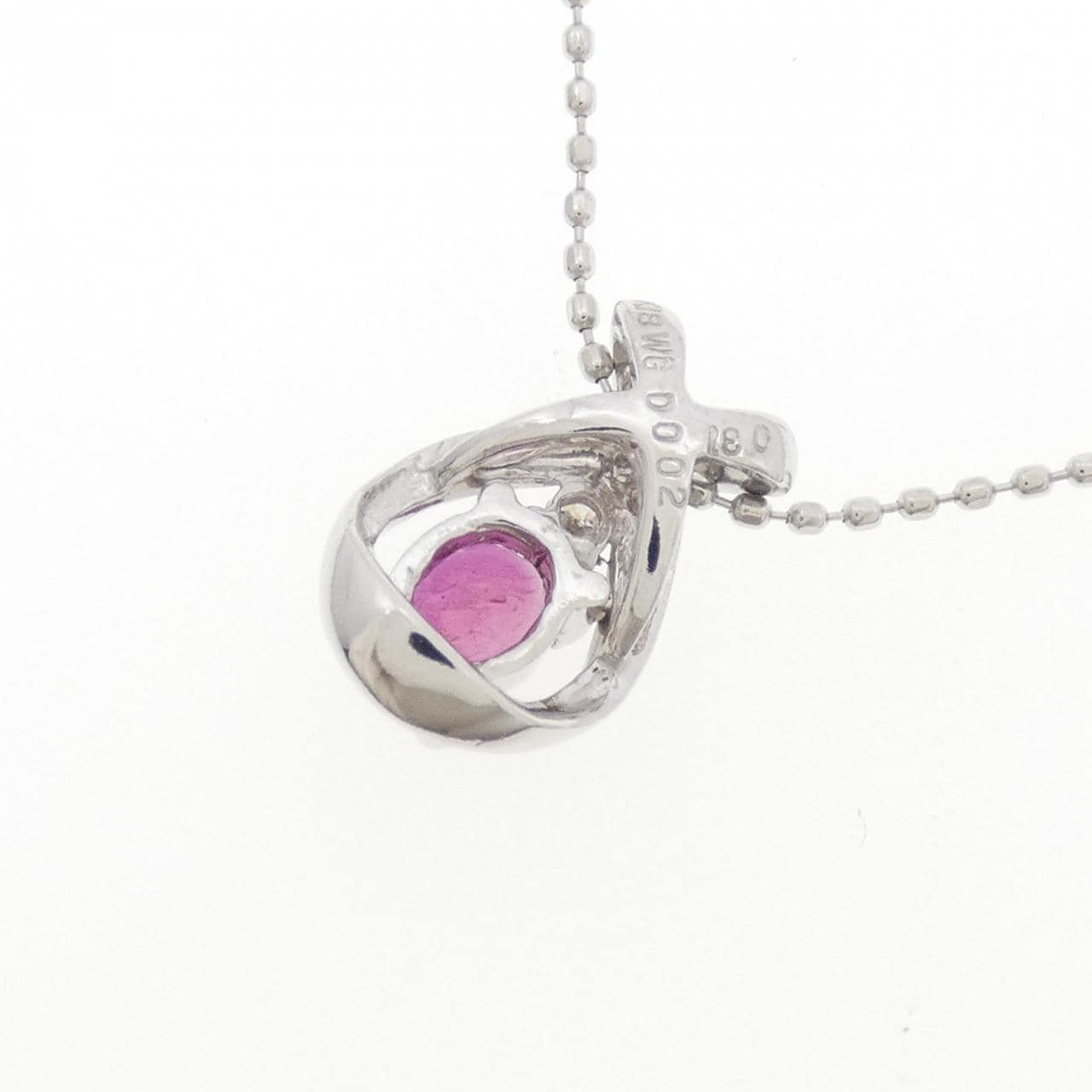 K18WG ルビー ネックレス 0.31CT