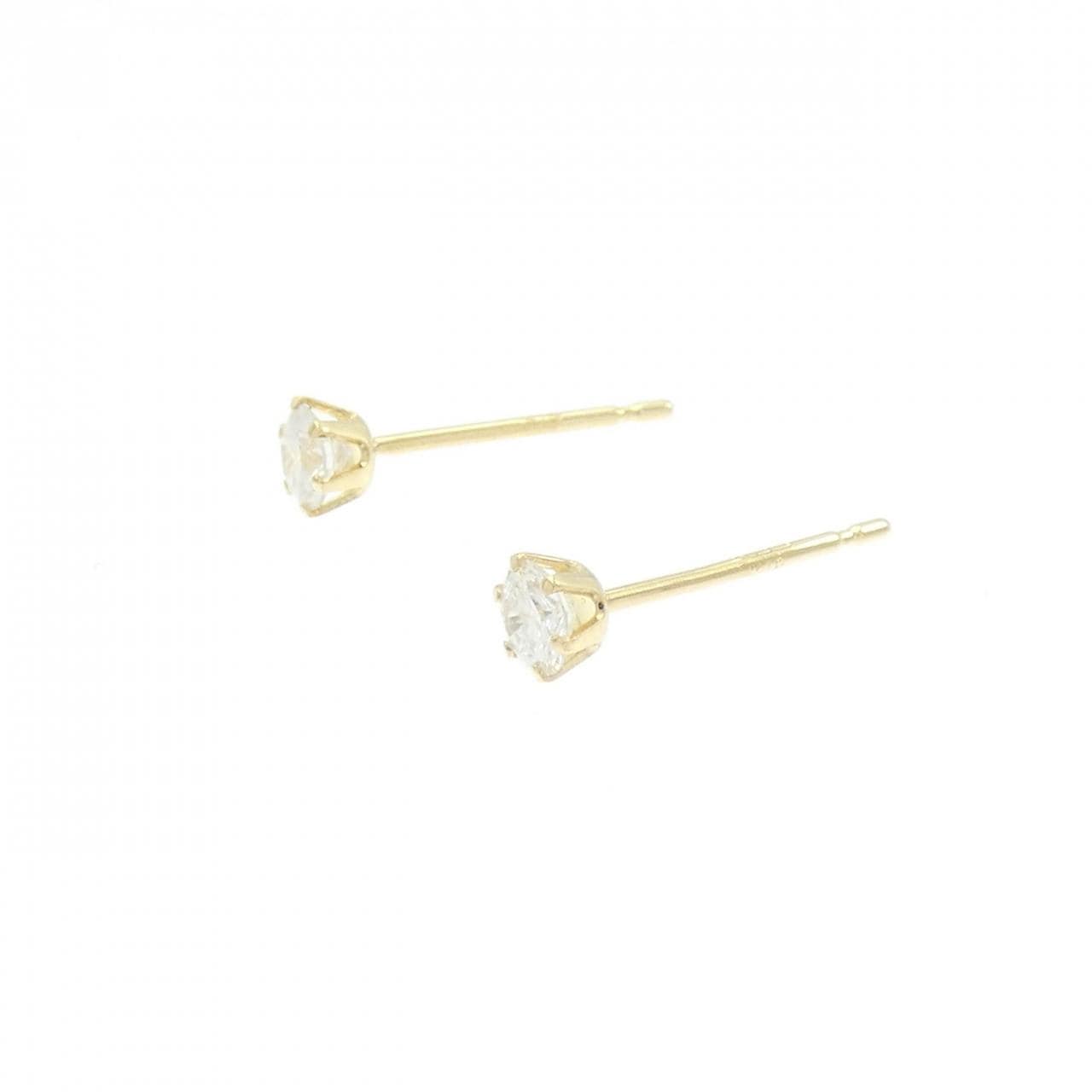 K18YG ソリティア ダイヤモンド ピアス 0.20CT