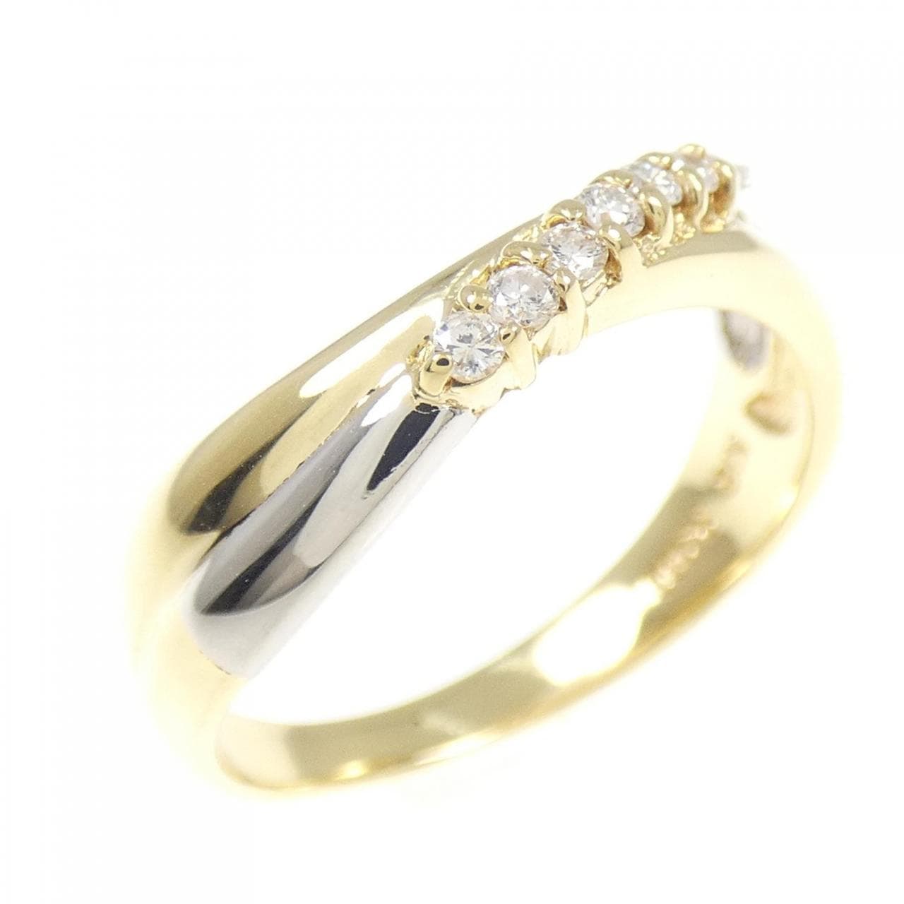 K18YG/PT900 ダイヤモンド リング 0.10CT