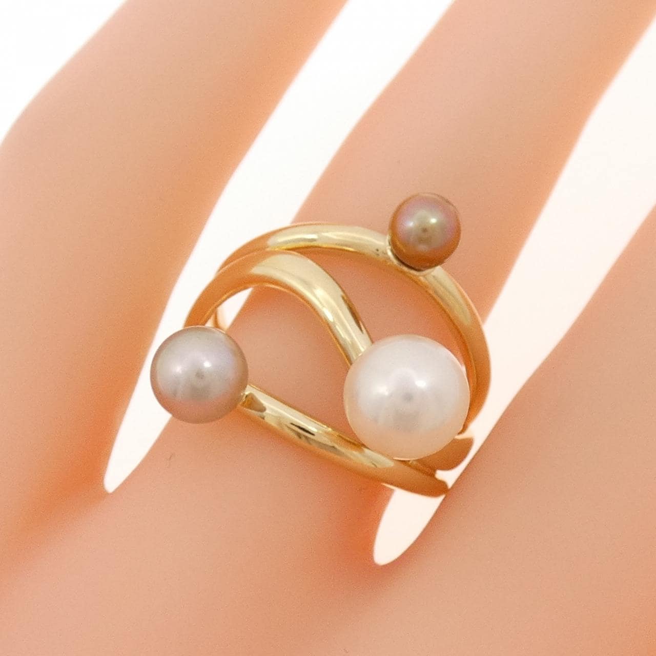 K18YG アコヤパール リング