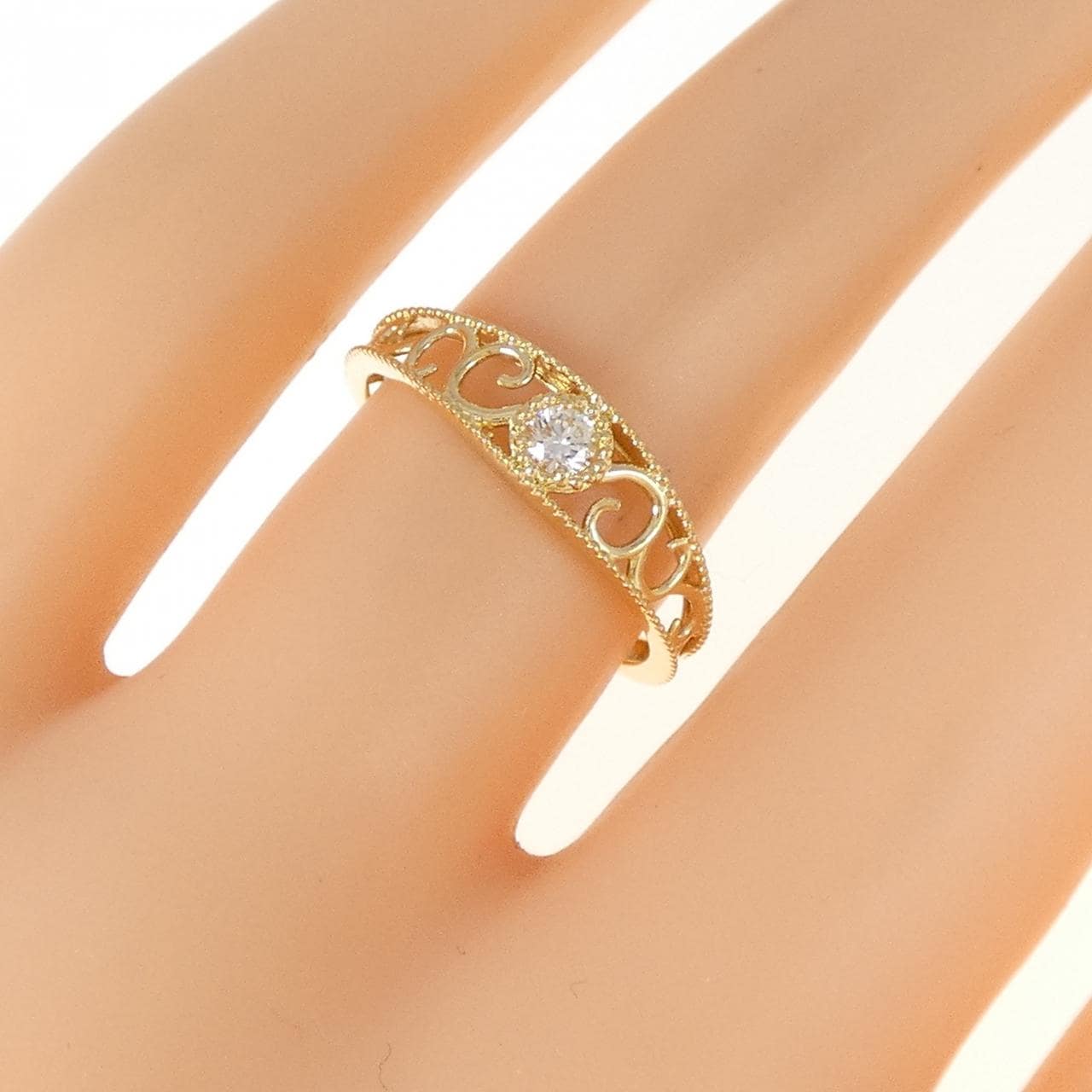 K18YG ダイヤモンド リング 0.08CT