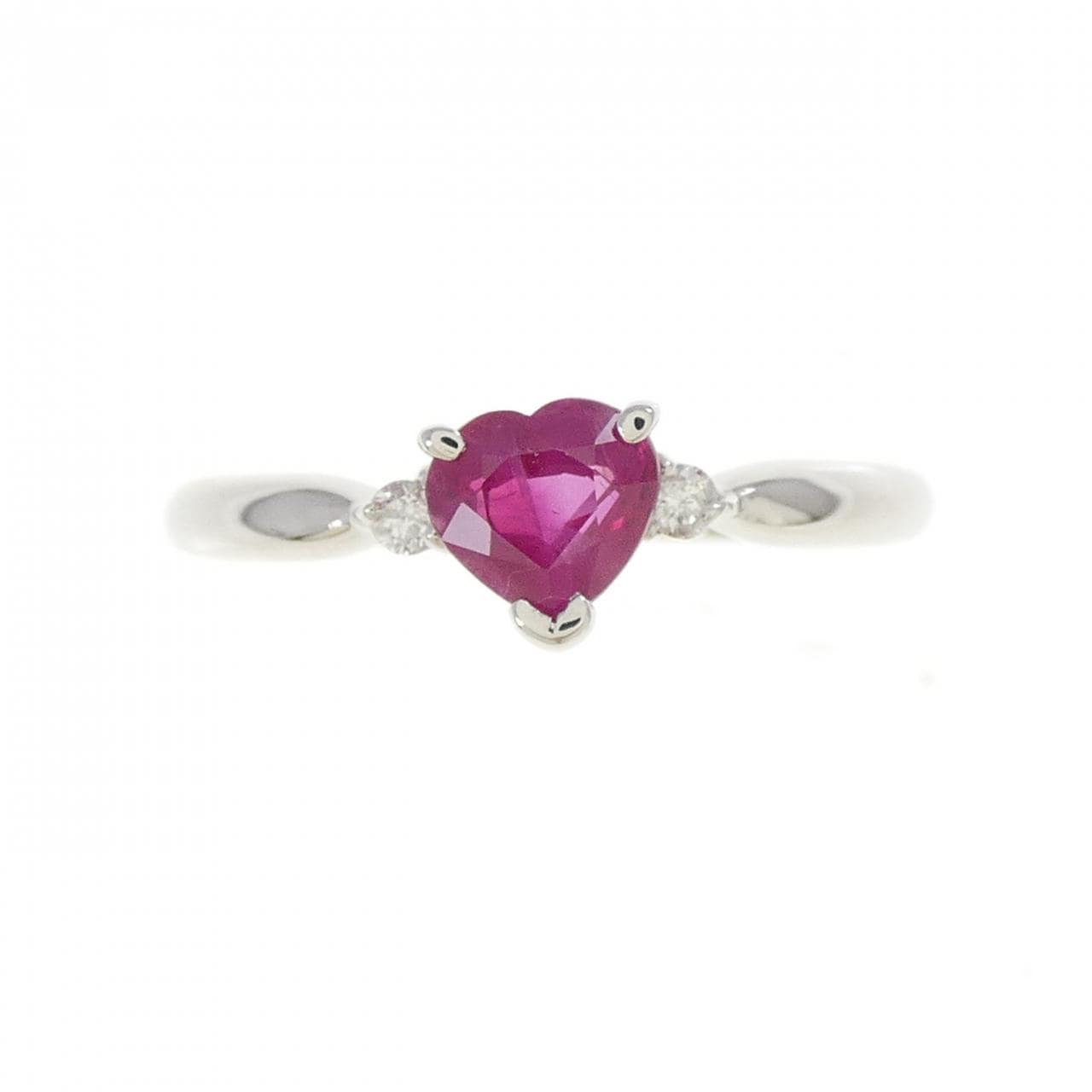 PT900 ハート ルビー リング 0.63CT