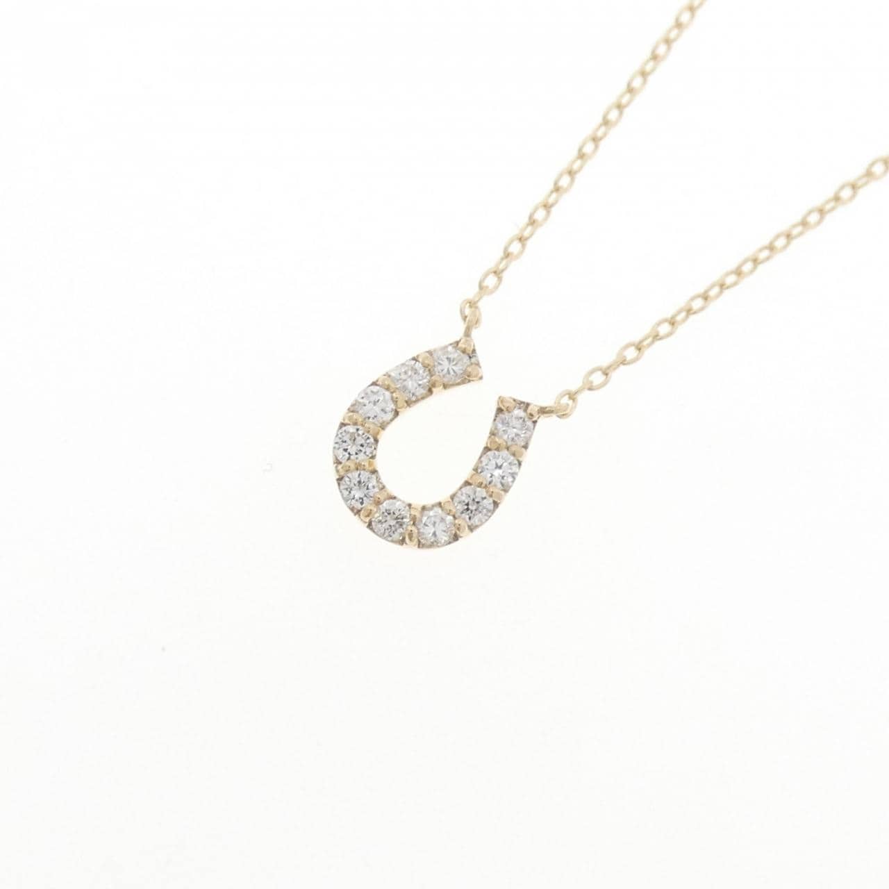 【リメイク】K10YG ホースシュー ダイヤモンド ネックレス 0.15CT