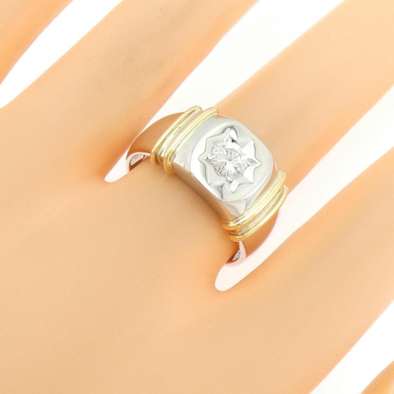 K18YG/PT900 ダイヤモンド リング 0.36CT