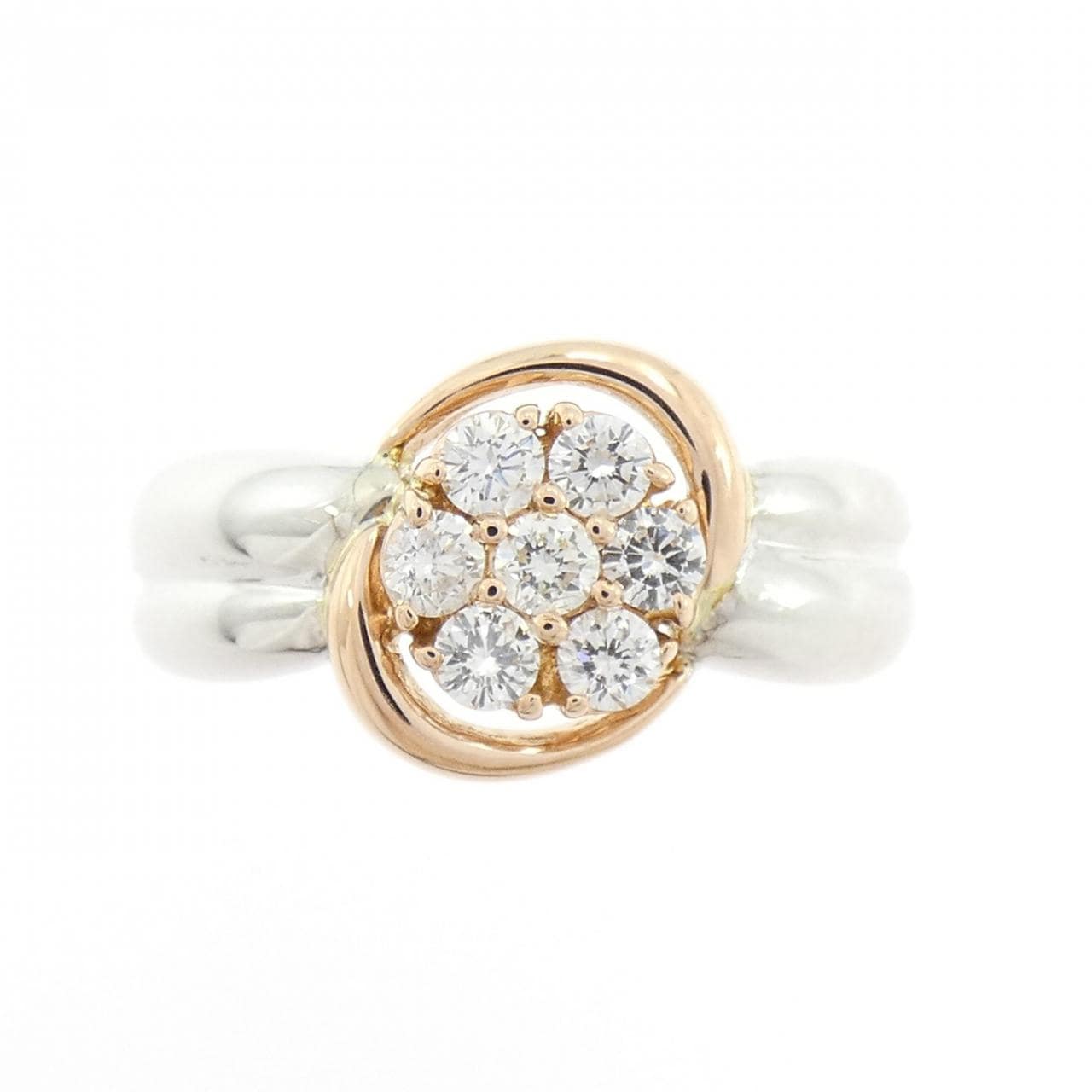 K18WG/K18PG フラワー ダイヤモンド リング 0.37CT