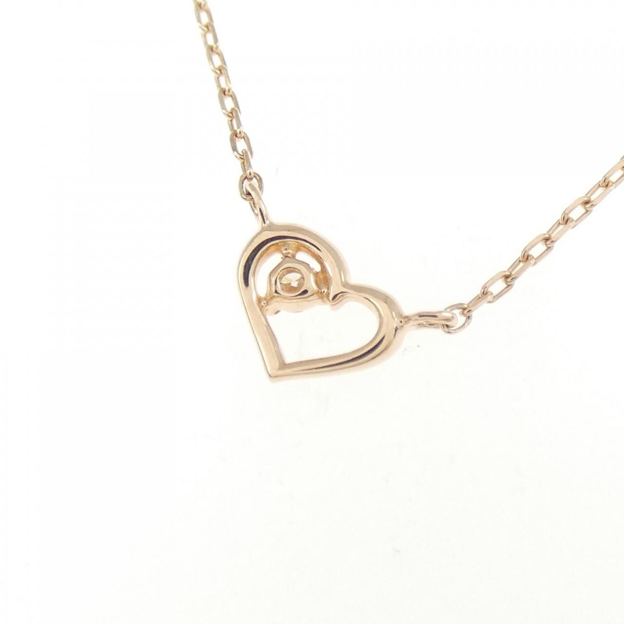 K10PG ハート ダイヤモンド ネックレス