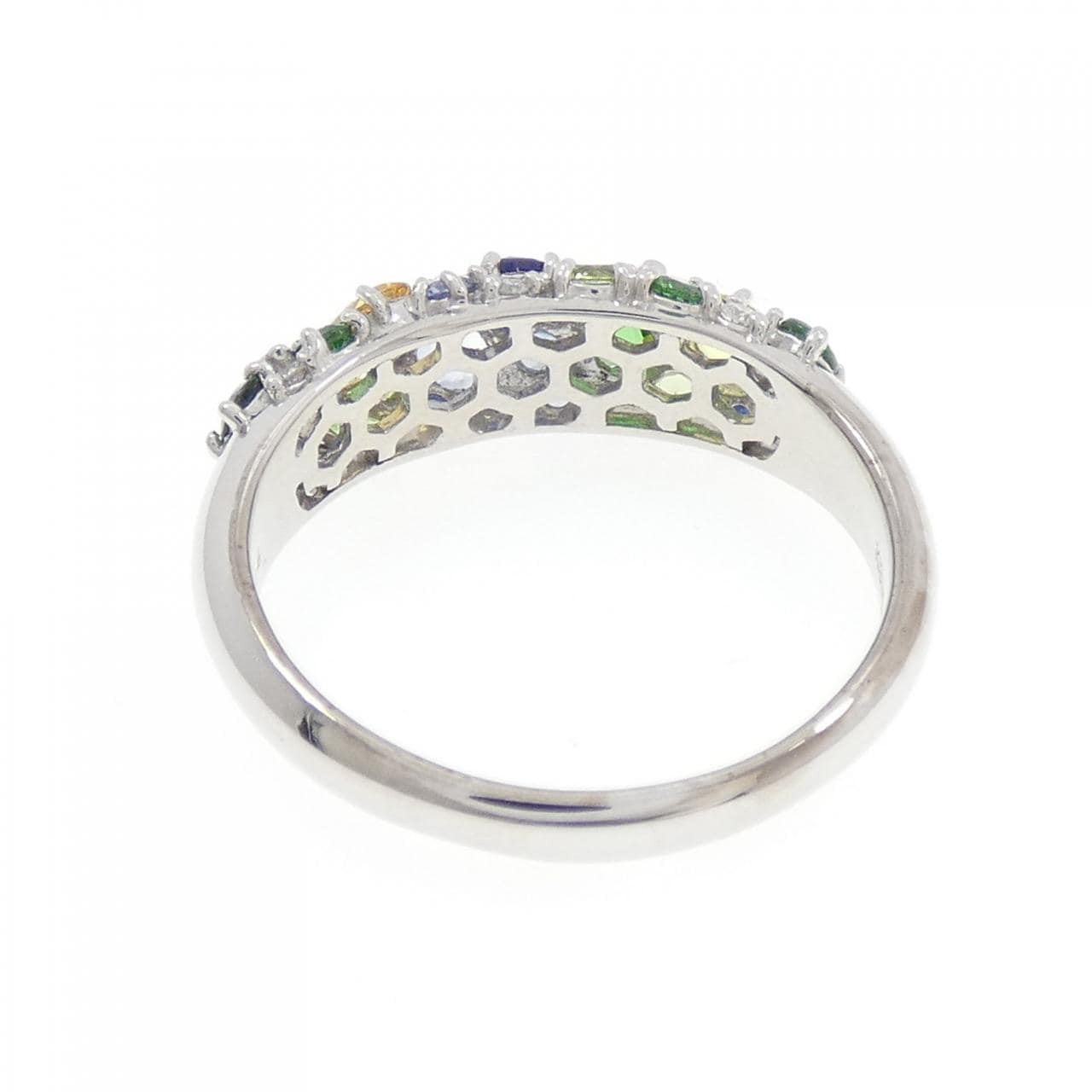 K18WG カラーストーン リング