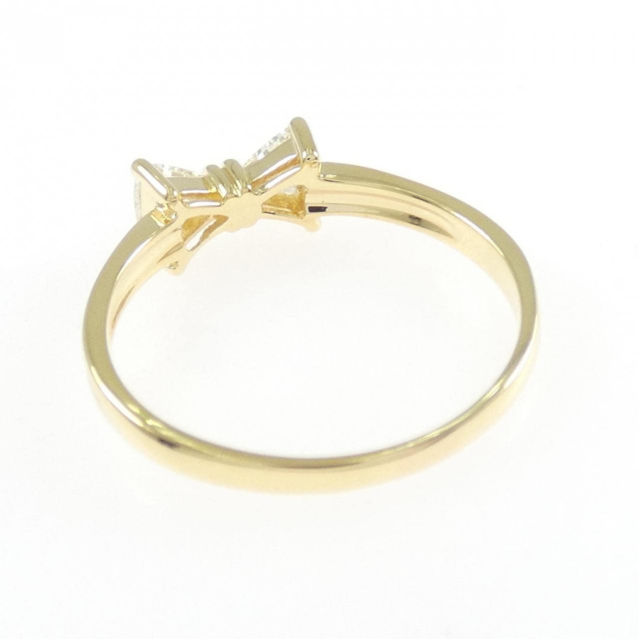 K18YG リボン ダイヤモンド リング 0.33CT