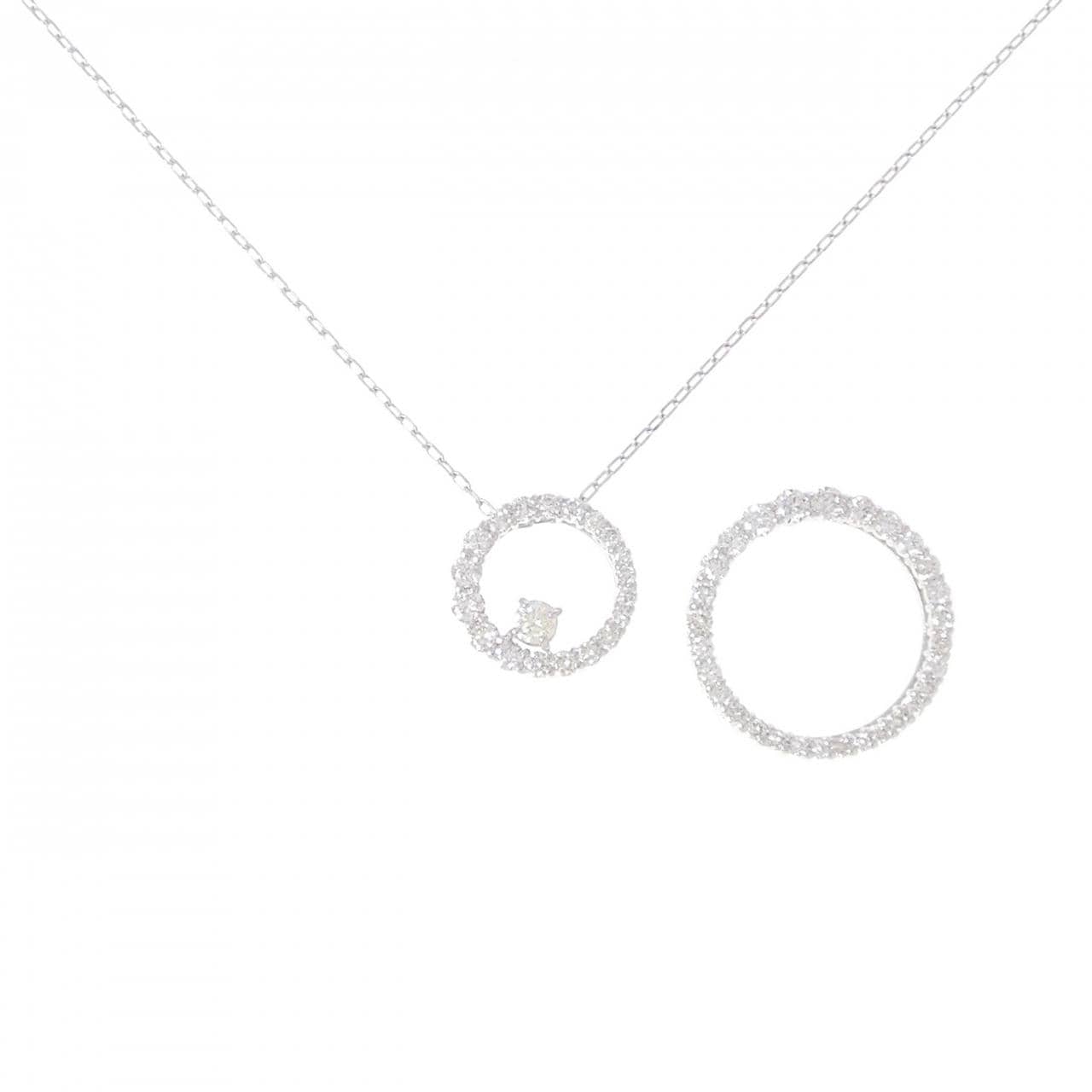 K18WG 2WAY ダイヤモンド ネックレス 0.091CT