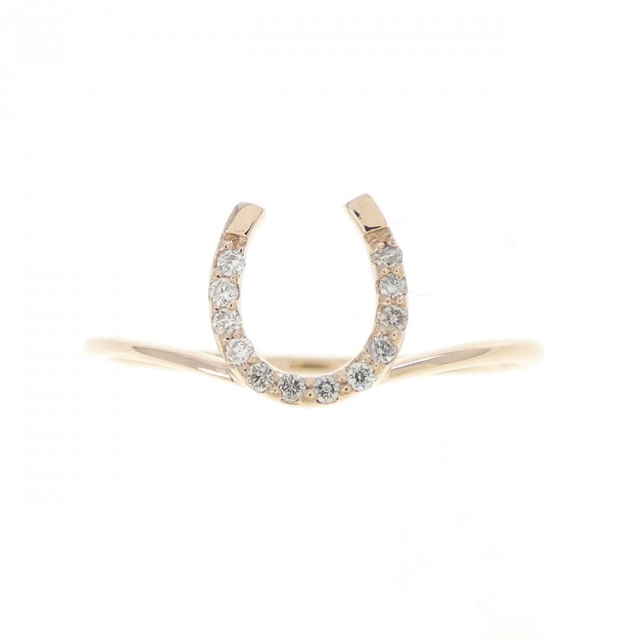 K18PG ホースシュー ダイヤモンド リング 0.05CT