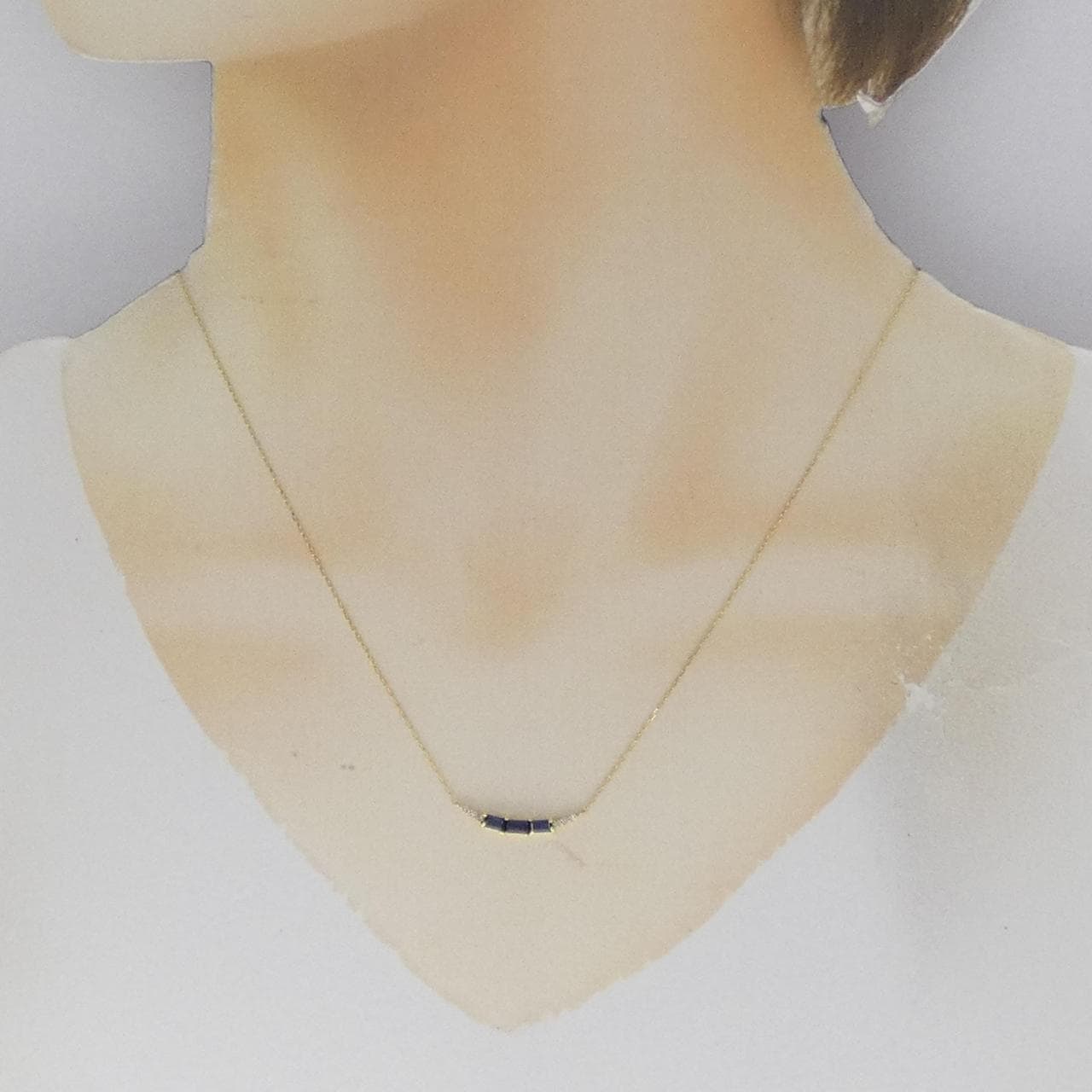 [BRAND NEW] K18YG Sapphire Necklace 0.33CT