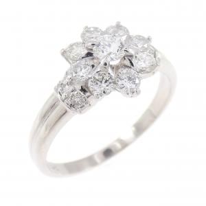PT900 フラワー ダイヤモンド リング 0.14CT