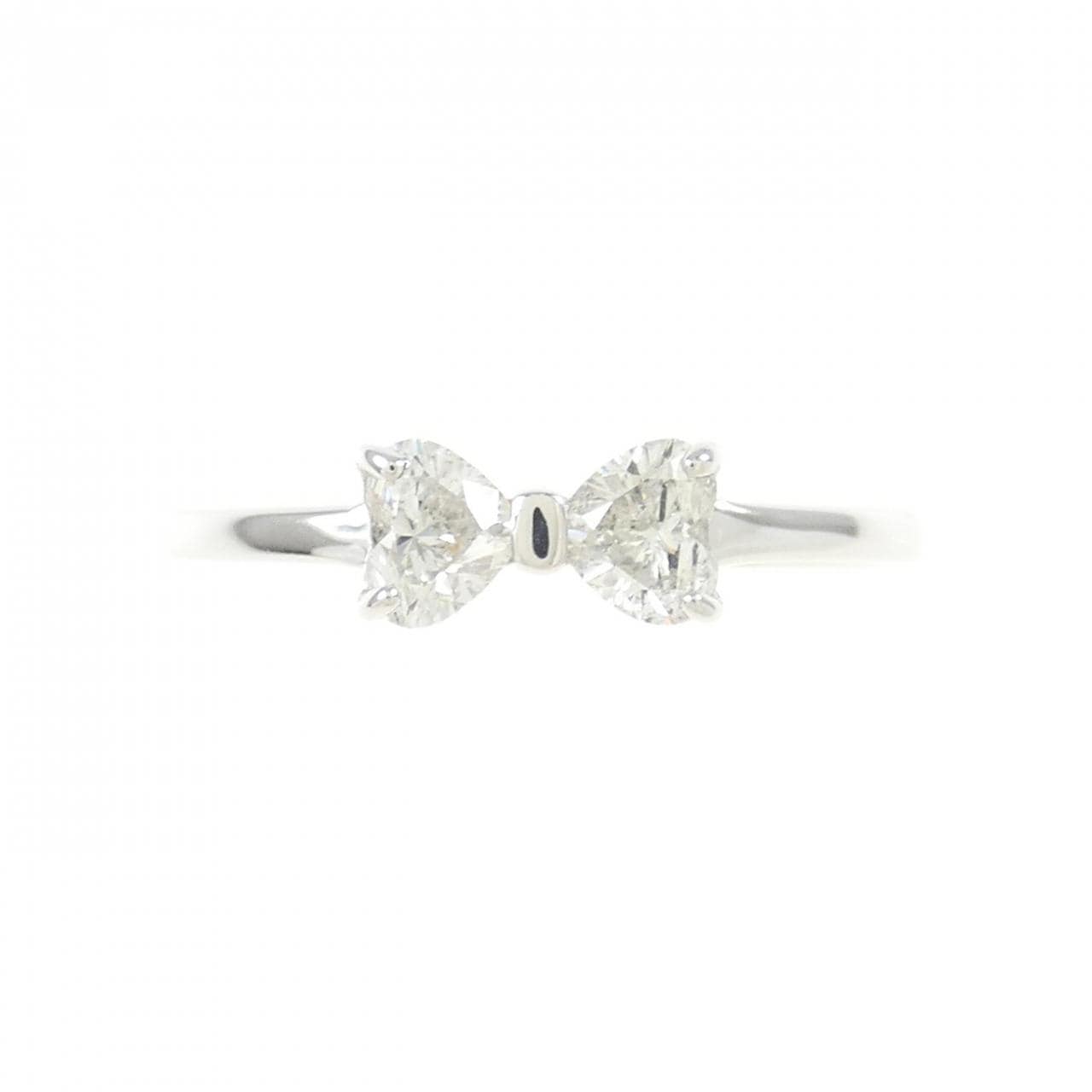 K18WG リボン ダイヤモンド リング 0.36CT